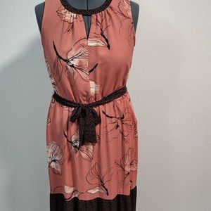 Apt. 9 Maxi Pink and Black Maxi Dress with Pockets